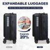 Luggage,with front opening,TSA approved lock,hardshell suitcase,Grey - as Pic