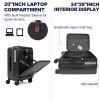 Luggage,with front opening,TSA approved lock,hardshell suitcase,Black - as Pic