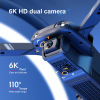 4DRC V13 Mini RC Drone 6K HD Dual Camera WiFi FPV Foldable Quadcopter +2 Battery, Beginners Toys Gifts - BLACK