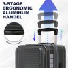 Luggage,with front opening,TSA approved lock,hardshell suitcase,Grey - as Pic