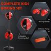Qaba Punching Bag for Kids, Kids Punching Bag with Stand for 5-10 Years Old, Height Adjustable Kids Boxing Bag with Boxing Gloves, Kids Boxing Set for