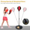 Punching Bag For Kids Junior Boxing Set Boxing Gloves Height Adjustable Free Standing Punching Ball Boxing For Kids Aged from 3 to 8Years Old - Red