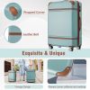 Hardshell Luggage Sets 3 Pieces 20"+28" Luggages and Cosmetic Case Spinner Suitcase with TSA Lock Lightweight,Green - as Pic
