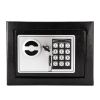17E Home Use Electronic Password Steel Plate Safe Box Black - As Picture