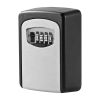 Key Lock Box Keys Storage Lock Box with 4 Digits Combination Resettable Codes Wall Mounted Outdoor Waterproof Cover - Grey