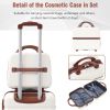 Hardshell Luggage Sets 3 Pieces 20"+24" Luggages and Cosmetic Case Spinner Suitcase with TSA Lock Lightweight,White - as Pic