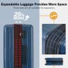 2 Piece Luggage Set with Bags Expanable Spinner Wheels ABS Lightweight Suitcase with TSA Lock 20inch+24inch - as Pic