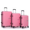 Hardshell Suitcase Double Spinner Wheels PP Luggage Sets Lightweight Durable Suitcase with TSA Lock,3-Piece Set (20/24/28) , Pink - as Pic