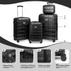 Luggage Sets ABS+PC Hardshell 4pcs Luggage Hardside Lightweight Durable Suitcase sets Spinner Wheels Suitcase with TSA Lock (12/20/24/28),black - as p