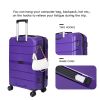 Hardshell Suitcase Spinner Wheels PP Luggage Sets Lightweight Durable Suitcase with TSA Lock,3-Piece Set (20/24/28) ,Purple - as Pic