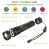 Tactical LED Flashlight Zoomable Rechargeable Search Light Torch 50000LM with 5Modes SOS Night Light For Night Walking Adventures - Flashlight