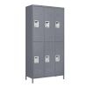 6 Door 72"H Metal Lockers With Lock for Employees,Storage Locker Cabinet for Home Gym Office School Garage,Gray - as Pic