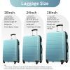 Hardshell Luggage Sets 3 Piece Gradient Color Expandable Suitcase with Spinner Wheels and TSA Lock Lightweight 20" 24" 28" Available,Gradient Blue - a