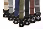 Quick Release Buckle Tactical Belt Military Hiking Rigger Nylon Web Work Belt Heavy Duty Work Belt Stretch Strap ((Coffee) - blue