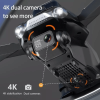 4DRC V28 Drone With 4K HD Dual Camera Obstacle Avoidance Foldable Smart Follow for beginner US - black(1Battery)