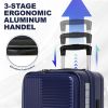Luggage,with front opening,TSA approved lock,hardshell suitcase,Blue - as Pic
