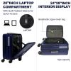 Luggage,with front opening,TSA approved lock,hardshell suitcase,Blue - as Pic