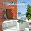 VEVOR Smart Bird Feeder with Camera AI Identify 10000+ Bird Specie Solar-Powered - 2 Panels on Roof Side + 1 External 3W Panel - Green