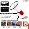 5Core Megaphone Bullhorn Speaker 50W Bull Horn Cheer Megafono 1200 Yards - (L) Recording +USB