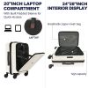 Luggage,with front opening,TSA approved lock,hardshell suitcase,White - as Pic