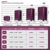 Luggage Sets ABS+PC Hardshell 4pcs Luggage Hardside Lightweight Durable Suitcase sets Spinner Wheels Suitcase with TSA Lock (12/20/24/28),Purple - as