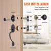VEVOR Front Door Handle and Deadbolt Set, Antique Copper Front Door Lock Set with Interior Knob, Adjustable Hole Spacing Single Cylinder Handlese