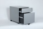 2 Drawer Mobile File Cabinet with Lock Metal Filing Cabinet for Legal/Letter/A4/F4 Size, Fully Assembled Include Wheels, Home/Office Design - Gray