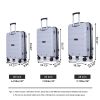 Hardshell Suitcase Spinner Wheels PP Luggage Sets Lightweight Suitcase with TSA Lock,3-Piece Set (20/24/28) ,Silver - as Pic