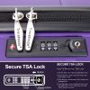 Hardshell Suitcase Spinner Wheels PP Luggage Sets Lightweight Durable Suitcase with TSA Lock,3-Piece Set (20/24/28) ,Purple - as Pic