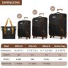 Luggage Sets 5 Piece Softside Expandable Suitcases Set with Spinner Wheels TSA Lock, Black - as Pic