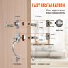 VEVOR Front Door Handle and Deadbolt Set, Satin Nickel Front Door Lock Set with Interior Knob, Adjustable Hole Spacing Single Cylinder Handleset
