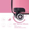 Hardshell Suitcase Double Spinner Wheels PP Luggage Sets Lightweight Durable Suitcase with TSA Lock,3-Piece Set (20/24/28) , Pink - as Pic