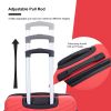 luggage 4-piece ABS lightweight suitcase with rotating wheels, 24 inch and 28 inch with TSA lock, (16/20/24/28) RED - as Pic