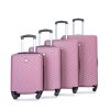 luggage 4-piece ABS lightweight suitcase with rotating wheels, 24 inch and 28 inch with TSA lock, (16/20/24/28) PINK - as Pic