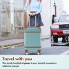Hardshell Luggage Sets with Bags Lightweight Suitcase Double Spinner Wheels with TSA Lock ,Single Vintage Luggage 24 IN,Green - as Pic