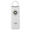 Rechargeable Personal Safety Alarm Portable 130dB Self-defense Siren with Strobe Light LED Light Carabiner - White