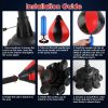 Punching Bag with Stand Free Standing Boxing Ball for Adults 43.3-63in Height Adjustable Boxing Bag with Gloves Wrist Sleeves Stable Suction Base for