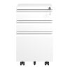 3 Drawer Mobile File Cabinet with Lock,Metal Filing Cabinets for Home Office Organizer Letters/Legal/A4,Fully Assembled,White - as Pic