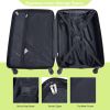 luggage 4-piece ABS lightweight suitcase with rotating wheels, 24 inch and 28 inch with TSA lock, (16/20/24/28) FLUORESCENT GREEN - as Pic