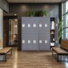 6 Door 72"H Metal Lockers With Lock for Employees,Storage Locker Cabinet for Home Gym Office School Garage,Gray - as Pic