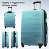 Hardshell Luggage Sets 3 Piece Gradient Color Expandable Suitcase with Spinner Wheels and TSA Lock Lightweight 20" 24" 28" Available,Gradient Blue - a