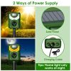 Solar Ultrasonic Animal Repeller with Flame Light USB Charge Motion Sensor Animal Repellent Chaser IP55 Waterproof Dog Raccoon Fox Skunk - Green