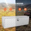 VEVOR Underbody Truck Box, 48"Ã—17"Ã—18" Pickup Storage Box, Heavy Duty Aluminum Diamond Plate Tool Box with Lock and Keys, Waterproof Trailer Storage