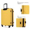 3 Piece Luggage Sets ABS Lightweight Suitcase with Two Hooks, Spinner Wheels, TSA Lock, (20/24/28), Yellow - as Pic