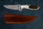 Damascus Steel Outdoor Knife | Antler Handle | Faneema Cutlery - Default Title