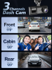 Car Dual Lens Dash Cam HD 1080P Front/Rear/Inside Video Recorder Camera G-Sensor - Default Title