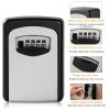 Key Lock Box Keys Storage Lock Box with 4 Digits Combination Resettable Codes Wall Mounted Outdoor Waterproof Cover - Grey