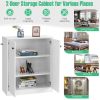 2 Door Storage Base Cabinet with 3-Tier Shelf - White