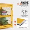 VEVOR Horizontal Cylinder Storage Cabinet, 4 x 33 lbs Cylinder Capacity, 31.02x30.04x35 inch Propane Storage Cage, Gas Cylinder Cabinet, Yellow Powder