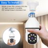 E27 WiFi Bulb Camera 1080P FHD WiFi IP Pan Tilt Security Surveillance Camera with Two-Way Audio Full Color Night Vision Flood Light Motion Track